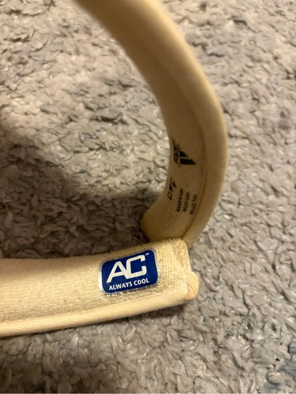 Vintage Adidas Golf Visor Sun Hat Cream Off White Embroidered Logo Always Cool O